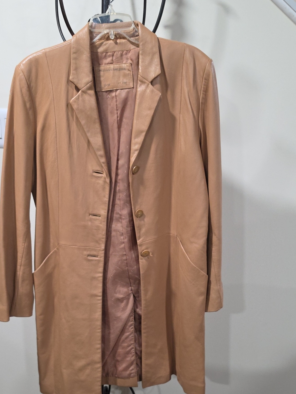 Pelle Studio Beige Leather Long Coat